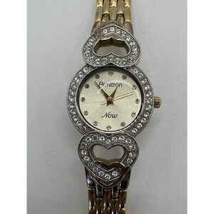 Armitron Now 75/3339S New Battery Gold Tone Analog Ladies Watch 7 1/2" 22MM V